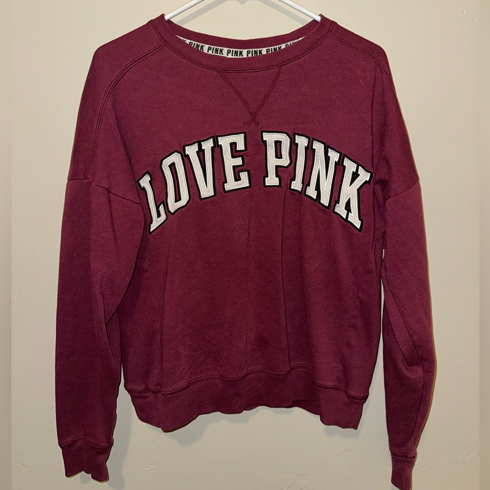 Victoria's Secret Maroon Long Sleeve Boxy Sweatshirt